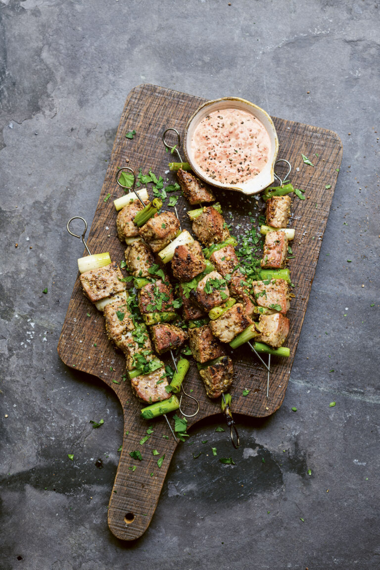 coriander tuna with red pepper mayo
