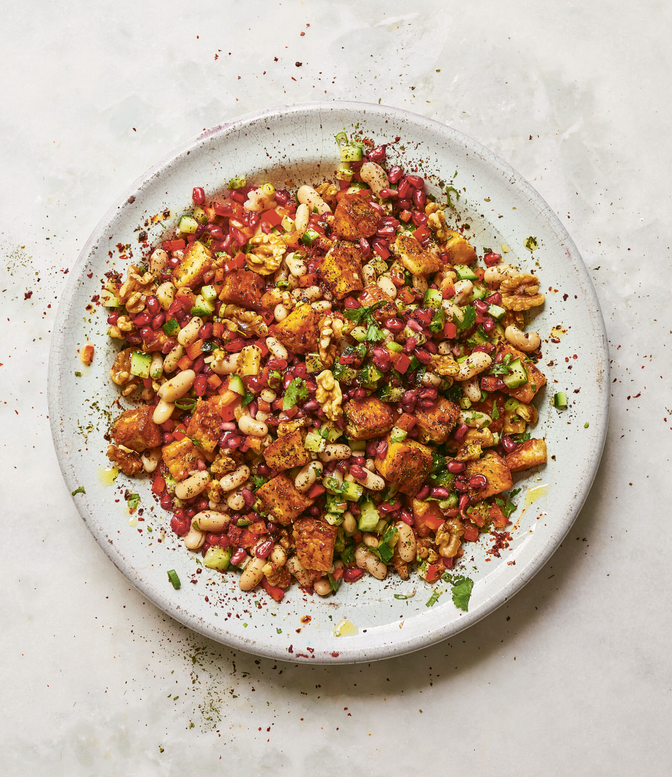 Cannellini Bean, Crispy Hellim & Crunchy Walnut Salad