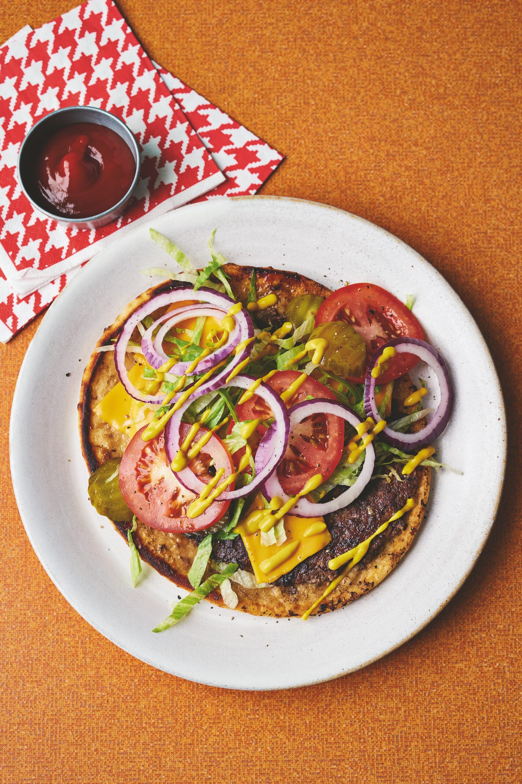 Smash burger flatbread