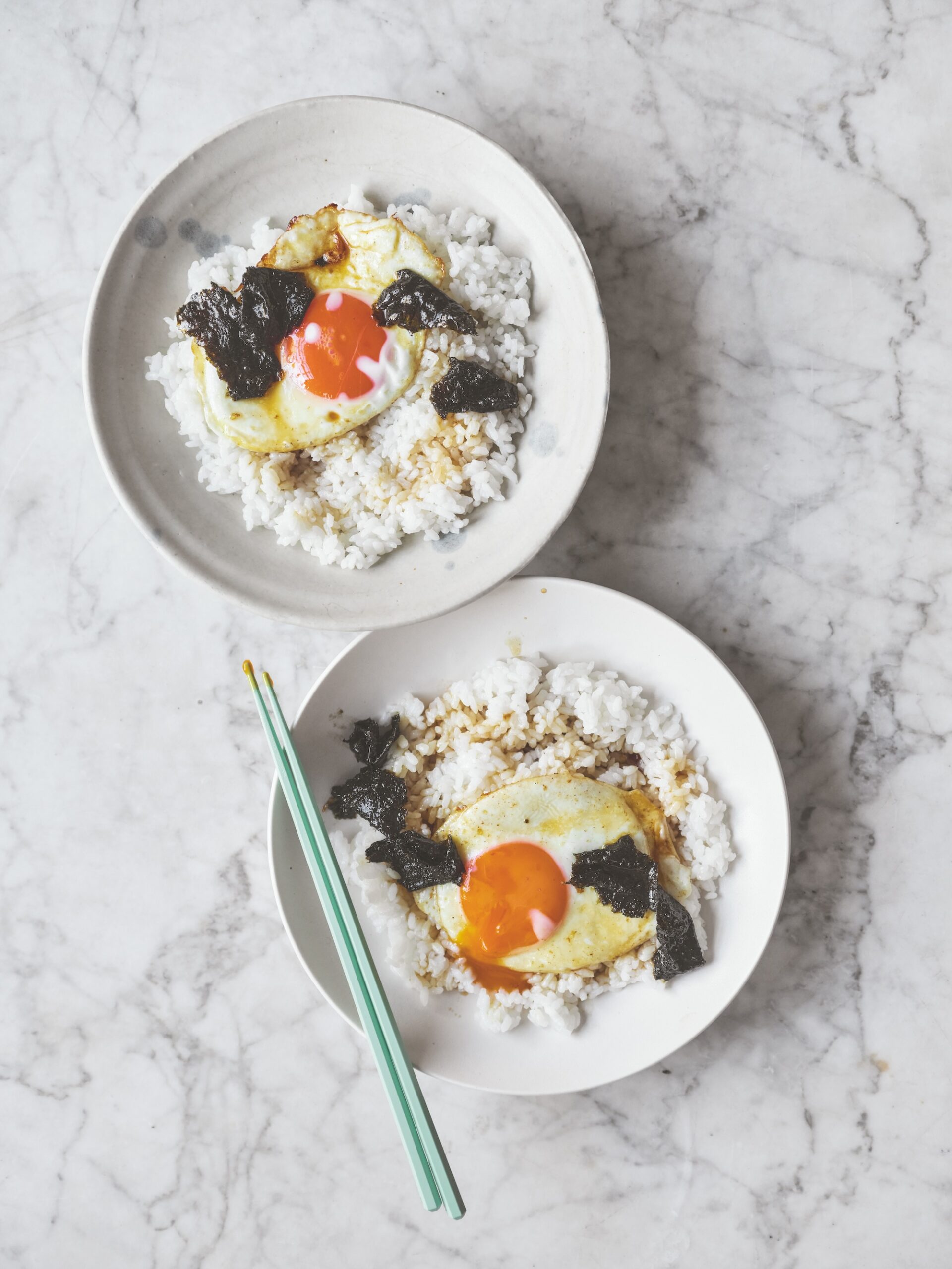 Soy butter eggs with nori