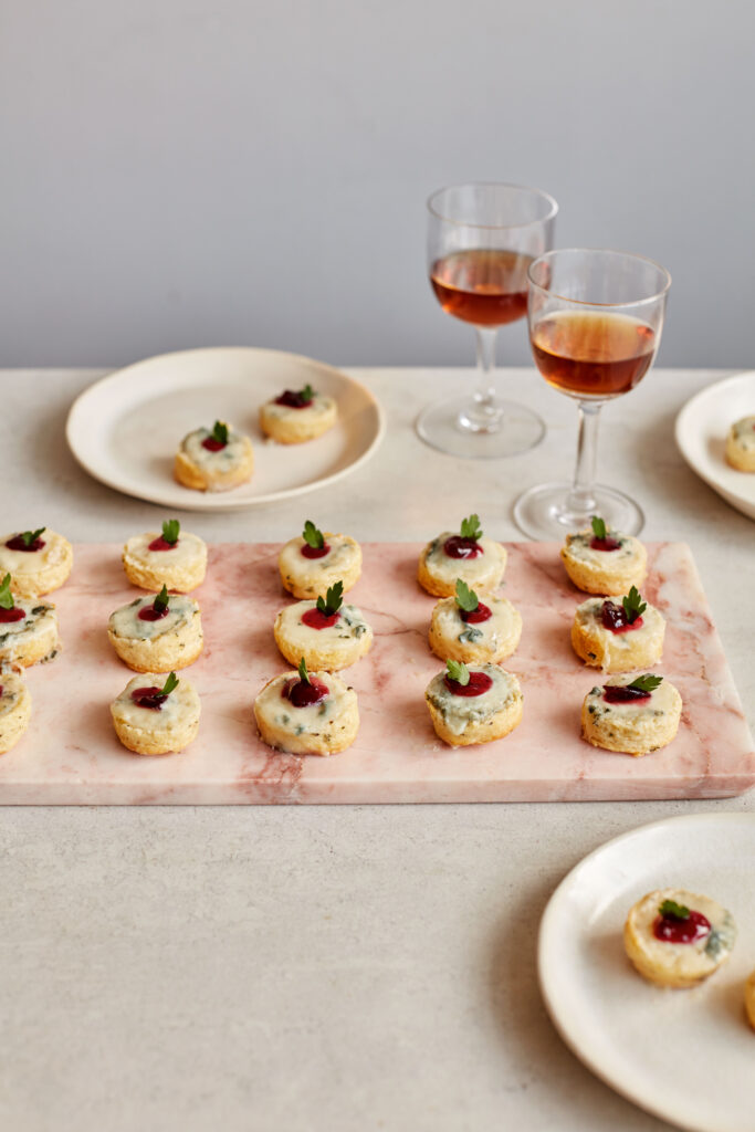 mary berry christmas canape recipe - scone with dolcelatte and cranberry