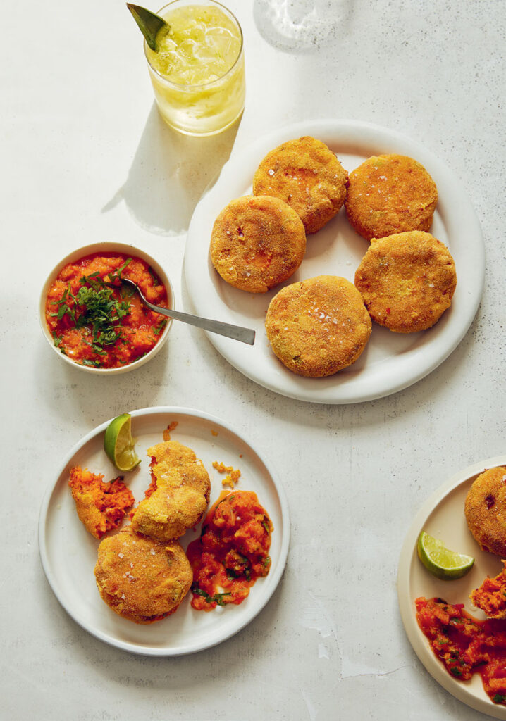 Gurdeep Loyal's Nduja Crab Cakes with Pineapple Salsa