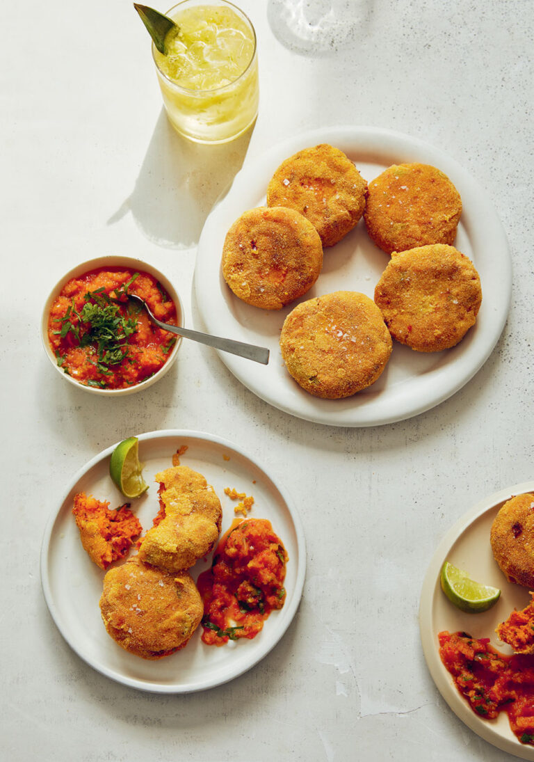 Gurdeep Loyal's Nduja Crab Cakes with Pineapple Salsa