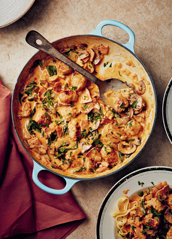 Amy Sheppard Sausage and Bacon Stroganoff
