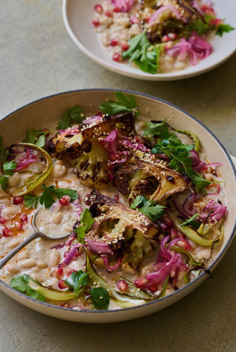 Natalia Rudin Charred Cauliflower on Sesame Beans Recipe