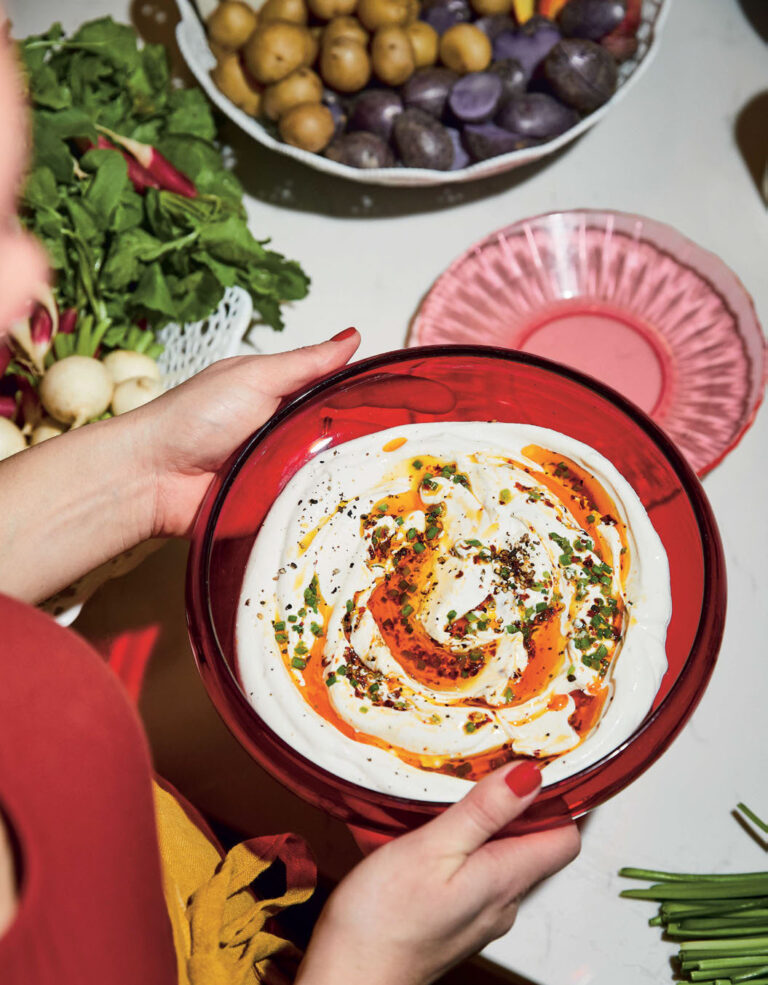 Alison Roman Labne with Sizzled Spring Onion and Chilli