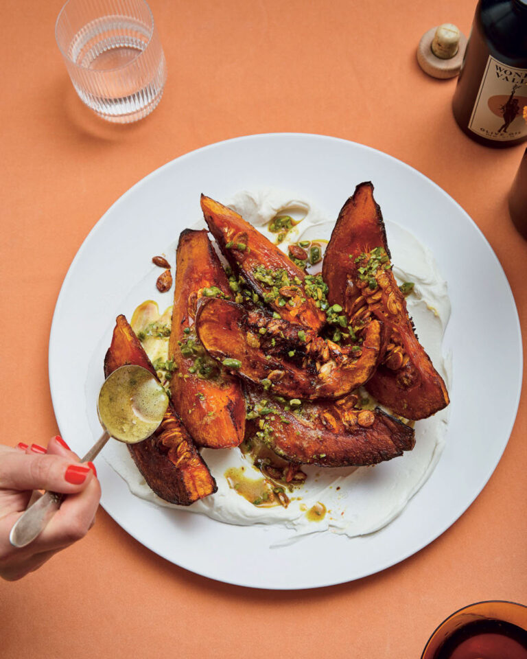 Alison Roman Roasted Pumpkin with Yoghurt and Pistachio