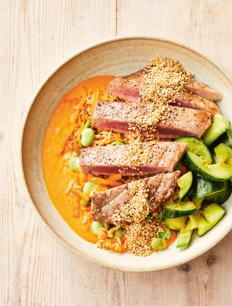 Jamie Oliver's tuna kimchi bowl