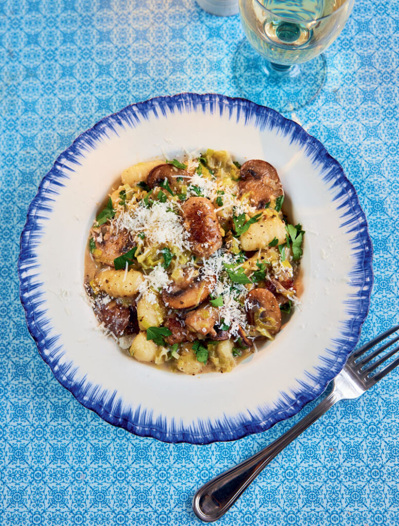 Sam Holland one-pot sausage and leek gnocchi