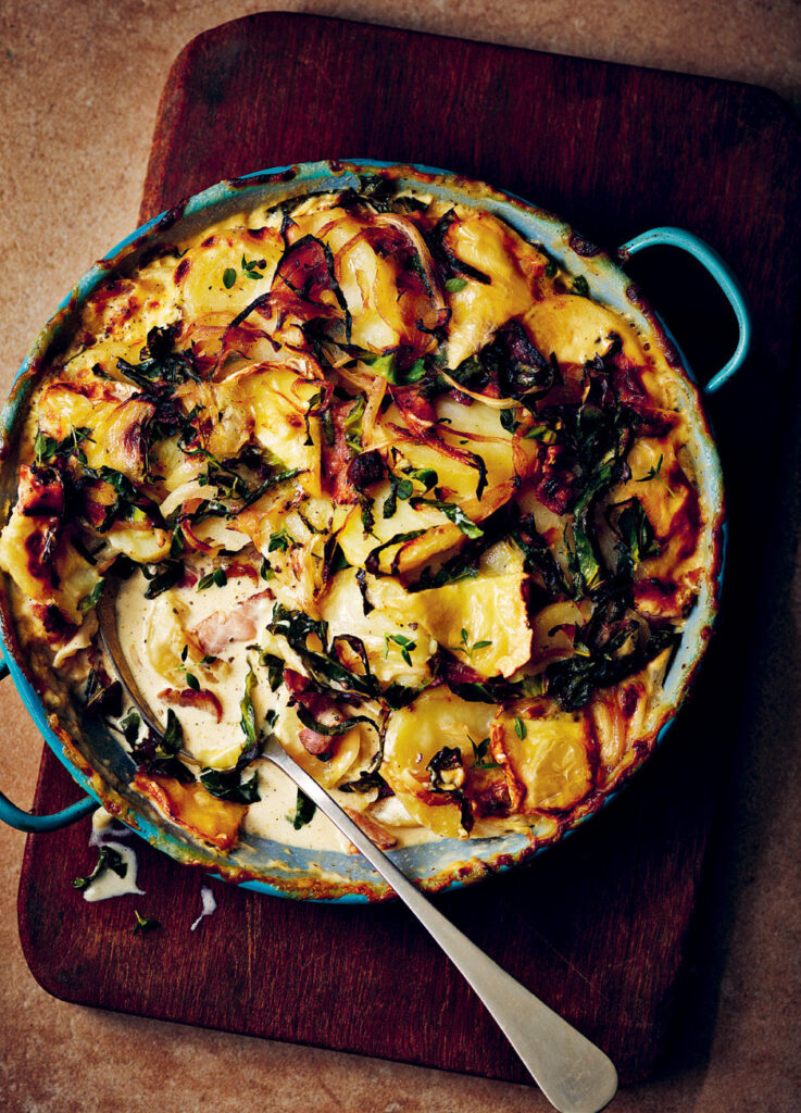 Amy Sheppard Potato, Camembert and Bacon Bake
