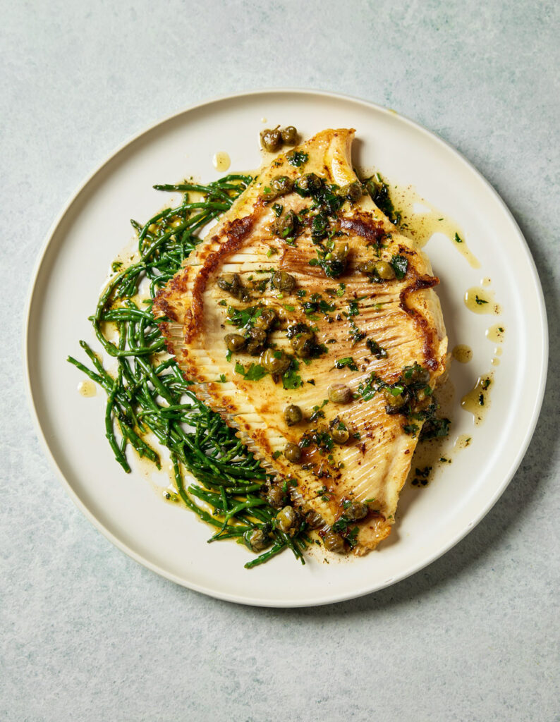 Mary Berry pan fried skate wing with capers recipe