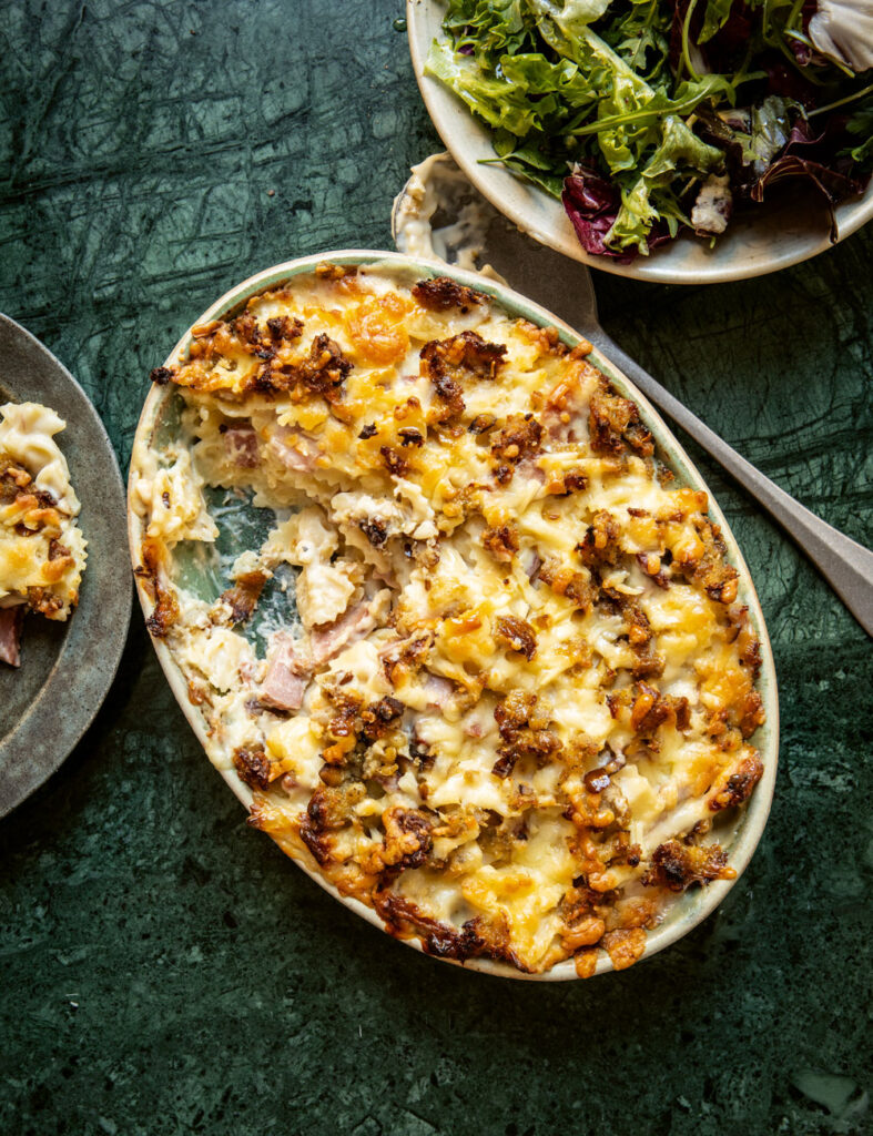 The Batch Lady Leftover Ham and Stuffing Mac and Cheese Recipe