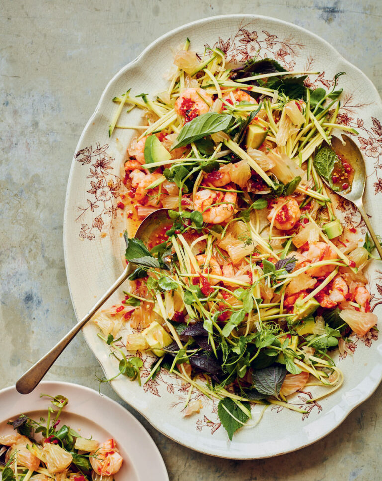 Thuy Diem Pham's Pomelo and Prawn Pea Shoot Salad