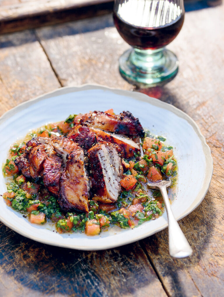 Genevieve Taylor Garlic and Balsamic Chicken with Tomato & Basil Dressing