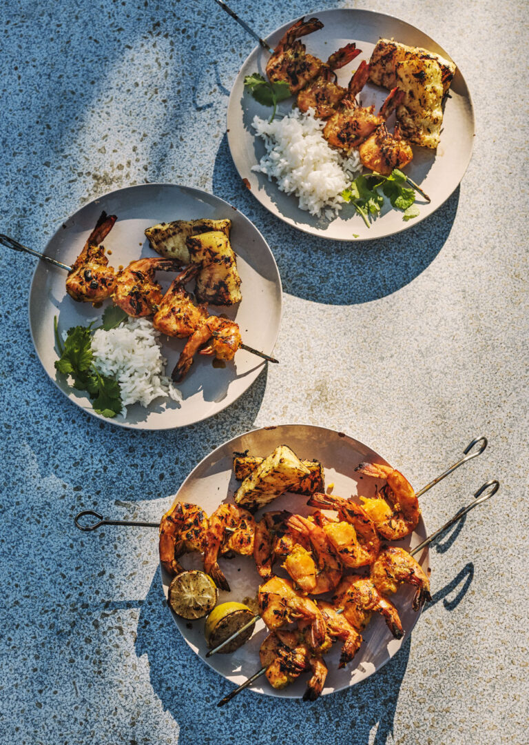 Jim Moore's Coconut and Lime Shrimp Skewers