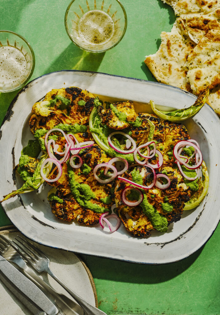 Jim Moore's Garam Masala Cauliflower Steaks with Mint Chutney
