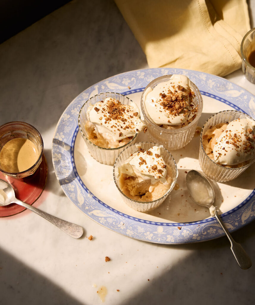 Almond Granita with Fresh Cream