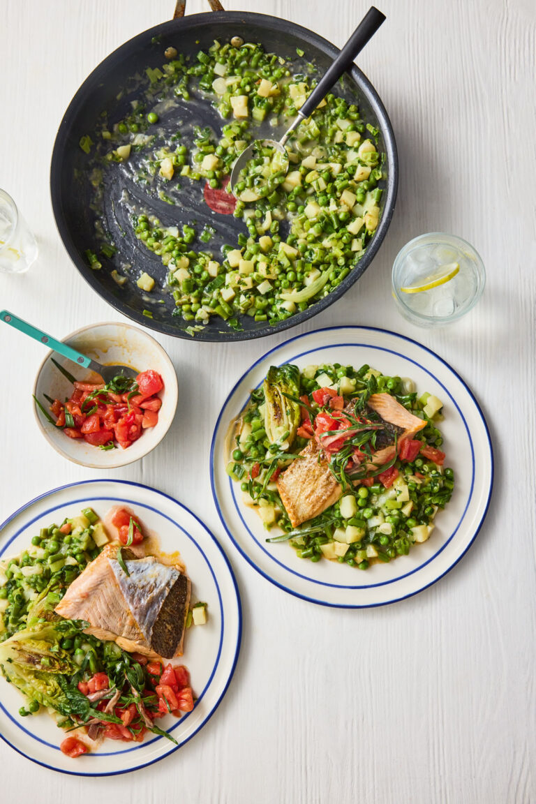 Jamie Oliver's Fragrant Trout and Green Veg from 20 Minute Meals