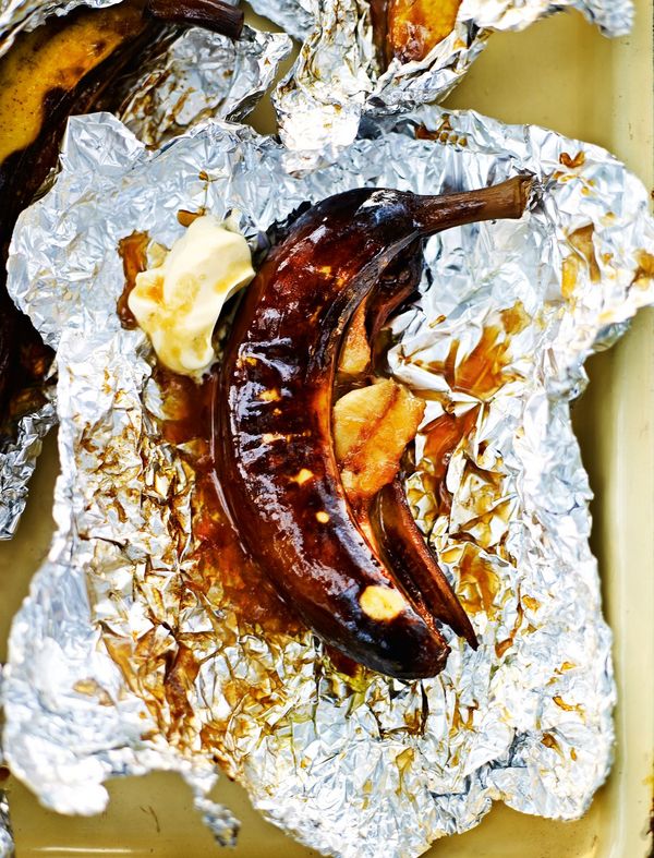 Roasted treacle toffee bananas | Levi Roots