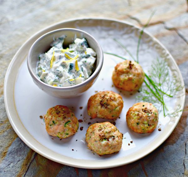 Salmon Balls with Crunchy White Sauce Amelia Freer | Midweek Meal
