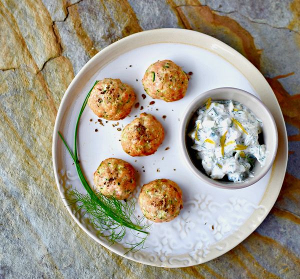 Salmon Balls with Crunchy White Sauce Amelia Freer | Midweek Meal