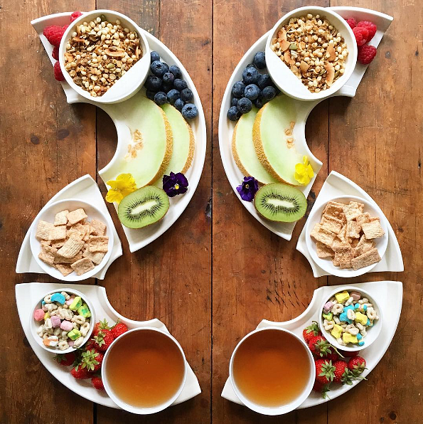 Muesli and fruit symmetry bowl 