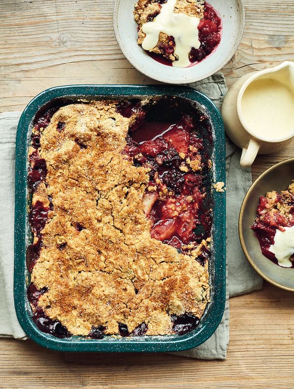 Classic British puddings from Mary Berry apple and blackberry crumble simple comforts