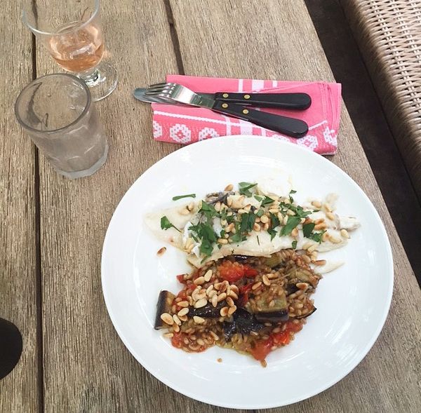 Sea Bass with Tomato, Aubergine and Pearl Barley | Midweek Seafood Supper 