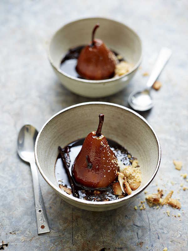 best pear recipes coffee and rum poached pears ainsley harriott caribbean kitchen