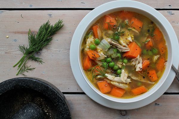 Shredded Chicken, Carrot and Dill Soup | Winter Soup
