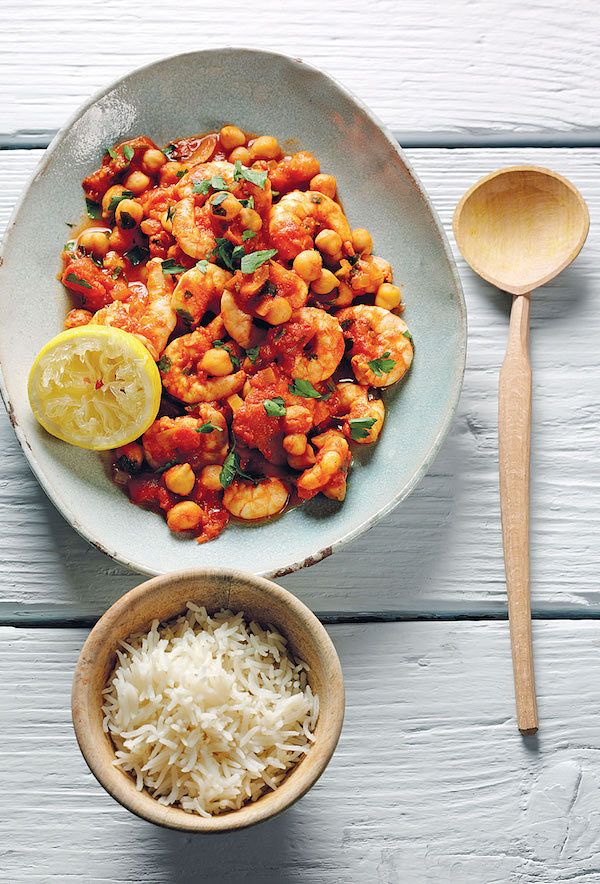 prawn chickpea curry recipe from the chickpea cookbook