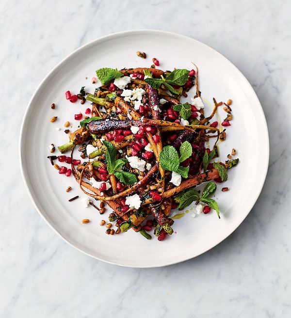 best pomegranate recipes carrot and grain salad jamie oliver