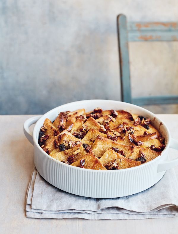Classic British puddings from Mary Berry bread and butter pudding pecan maple topping simple comforts
