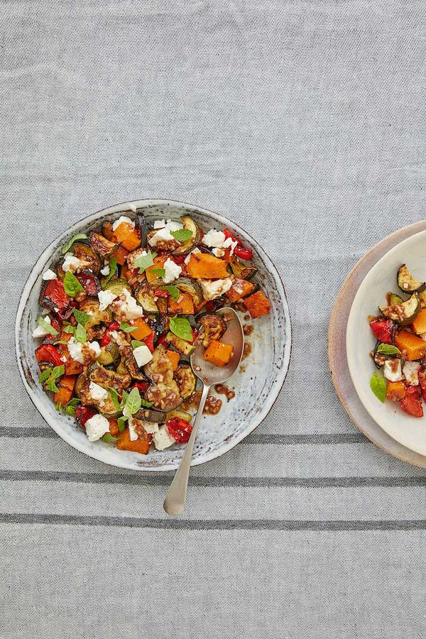easy lunch recipes working from home roasted vegetables with feta and herbs mary berry classic