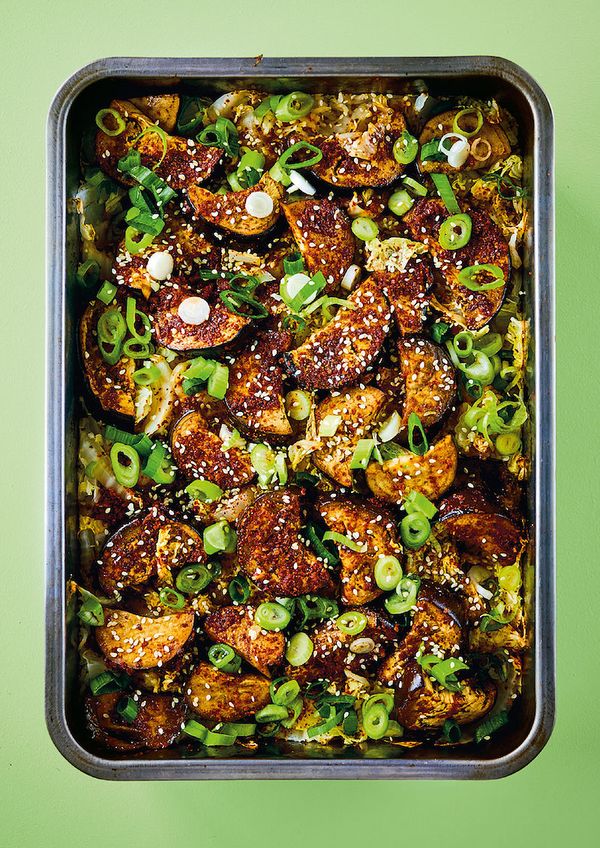 best recipes of 2020 One-tin Korean-style Aubergines from The Roasting Tin Around The World by Rukmini Iyer