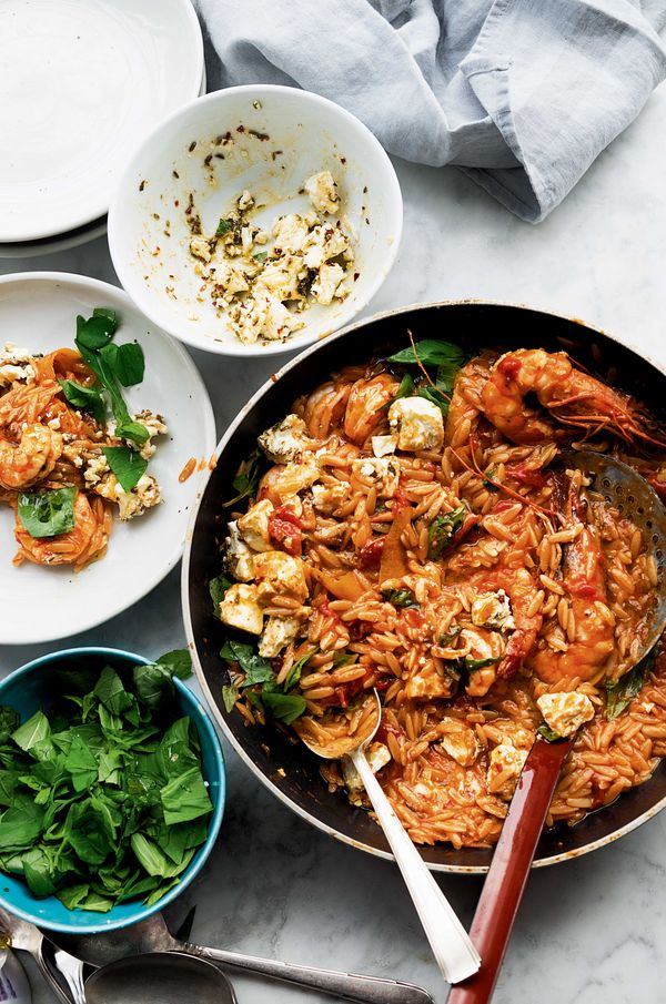 Yotam Ottolenghi Store Cupboard Dish | Orzo with Prawns