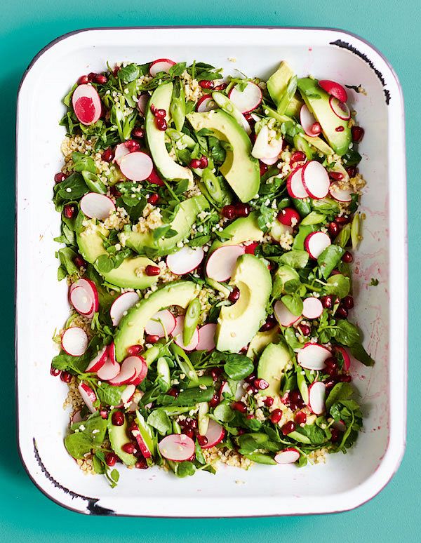 rainbow tabbouleh avocado radish pomegranate rukmini iyer the green roasting tin best summer salad