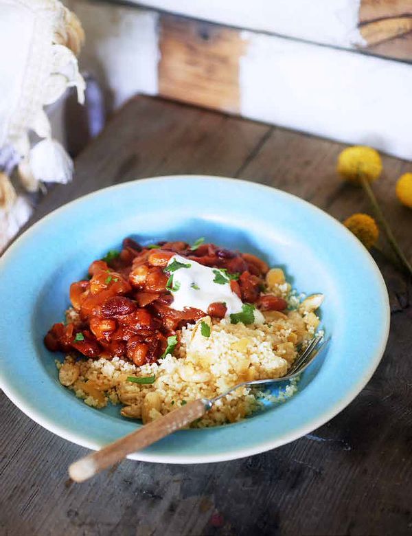 Easy Store Cupboard Bean Recipes | Three Bean Tagine with Couscous